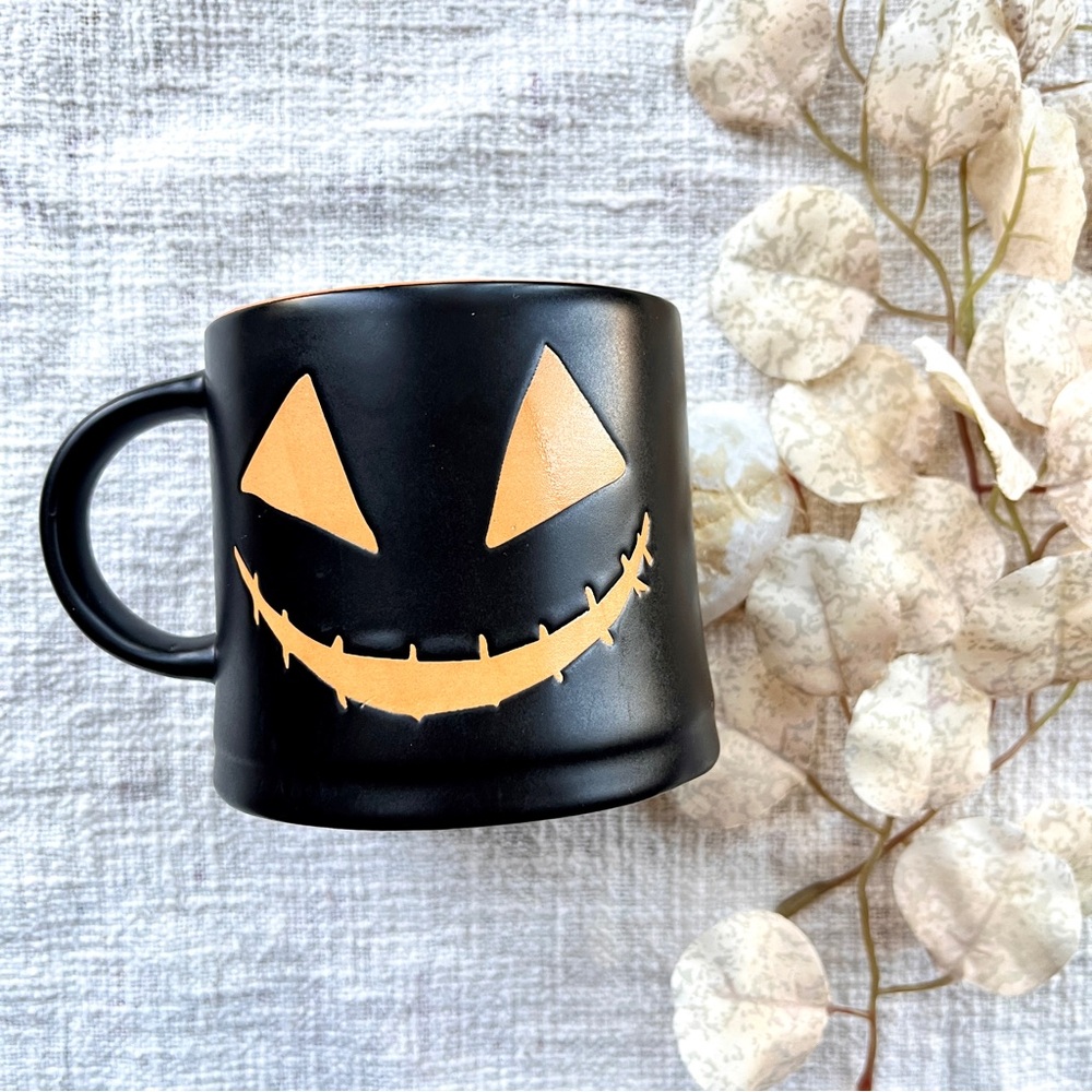Global Design Connections Black/Orange Jack-o’-lantern Coffee Cup Halloween 16oz